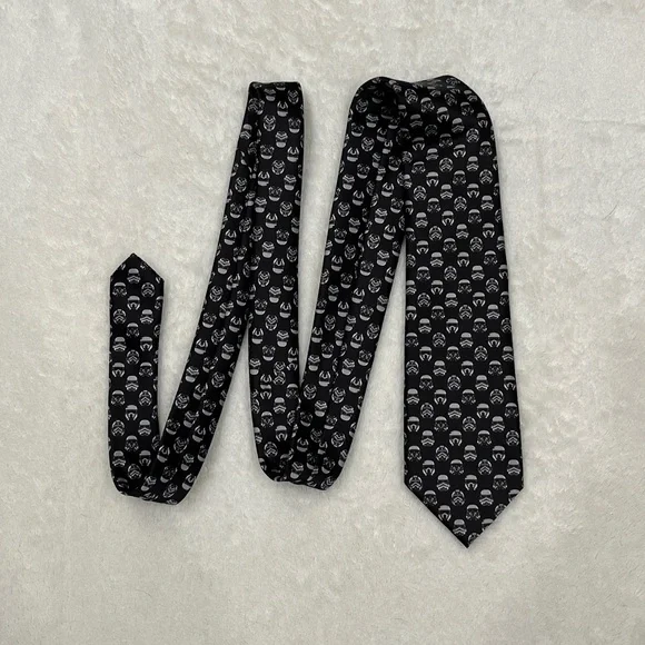 Star Wars Men’s Tie Stormtrooper Disney Black and White OS - Picture 4 of 5